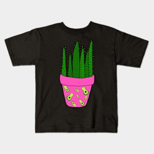 Cute Cactus Design #34: Succulents With Avocado Pot Kids T-Shirt